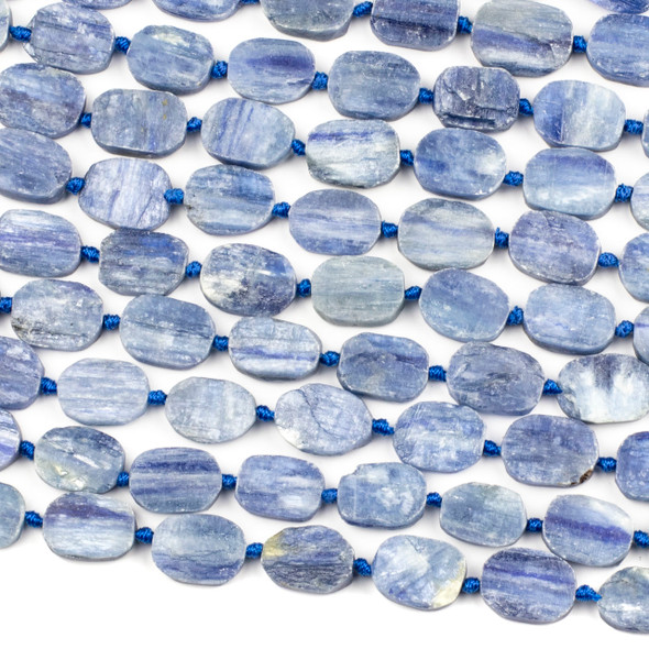 Kyanite 14x18mm Irregular Oval Beads - 16 inch knotted strand