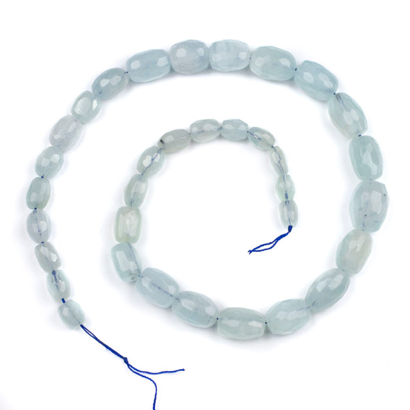 Aquamarine 8x10-15x20mm Tube/Barrel Beads - 17 inch strand