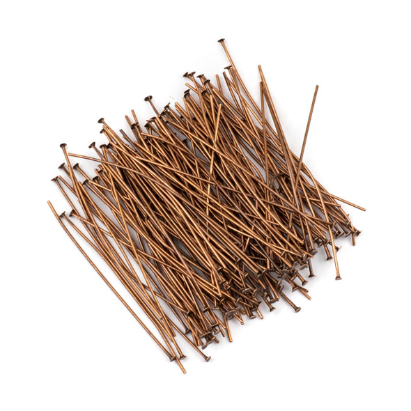 Vintage Copper Plated Brass 2 inch, 20g Headpins - 150 per bag