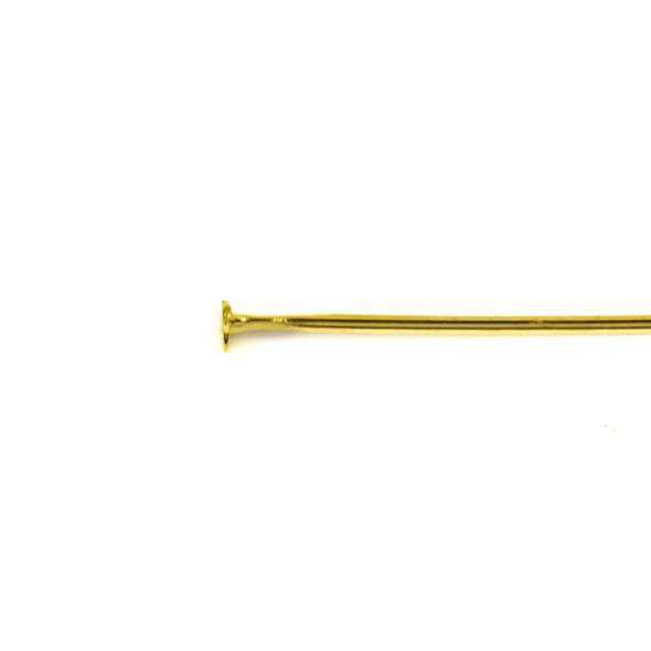 Gold Plated Brass 2 inch, 22g Headpins - 100 per bag