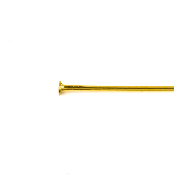 Gold Plated Brass 3 inch, 20g Headpins - 50 per bag