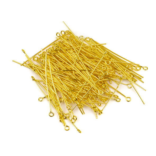 Gold Plated Brass 1.5 inch, 20g Eye Pin - 150 per bag