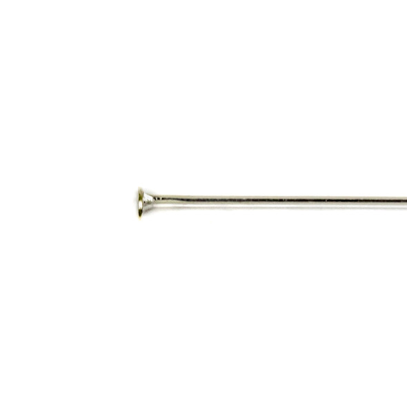 Silver Plated Brass 1 inch, 22g Headpins - 200 per bag