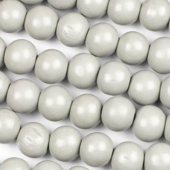 Grey Schima Superba Wood 12mm Round Beads - 16 inch strand