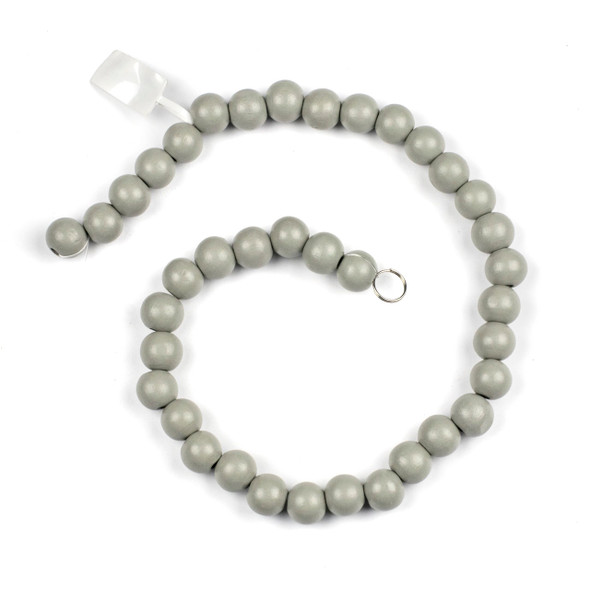 Grey Schima Superba Wood 12mm Round Beads - 16 inch strand