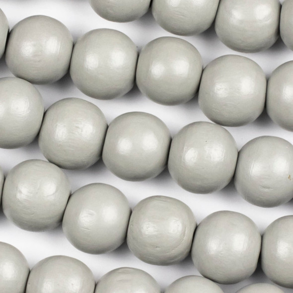 Grey Schima Superba Wood 14mm Round Beads - 16 inch strand