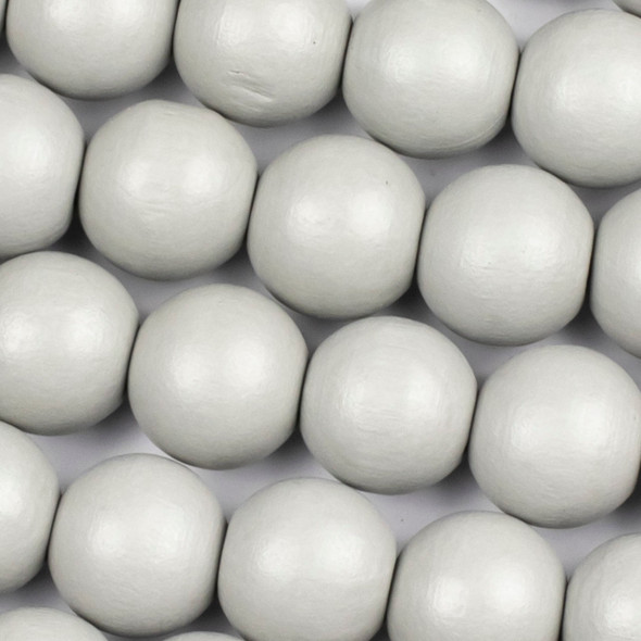 Grey Schima Superba Wood 16mm Round Beads - 16 inch strand