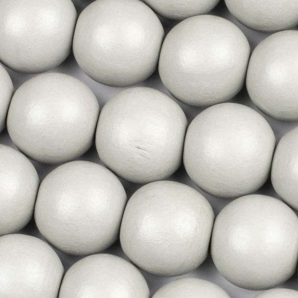 Grey Schima Superba Wood 18mm Round Beads - 16 inch strand