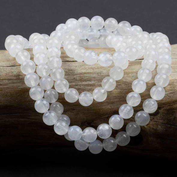 Cherry Tree Beads Moonstone 8mm Mala Round Beads - 115 beads per strand 