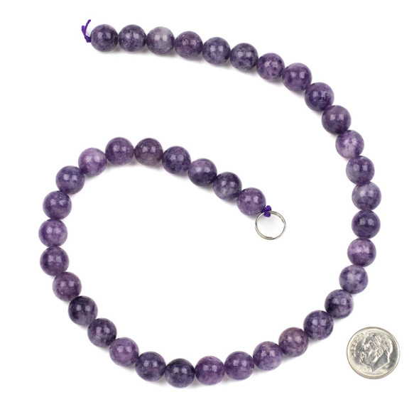 Lepidolite 10mm Round Beads - 15 inch strand