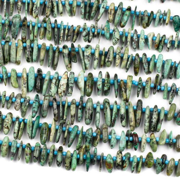 African Turquoise 14x17mm Chip Beads - 15 inch strand