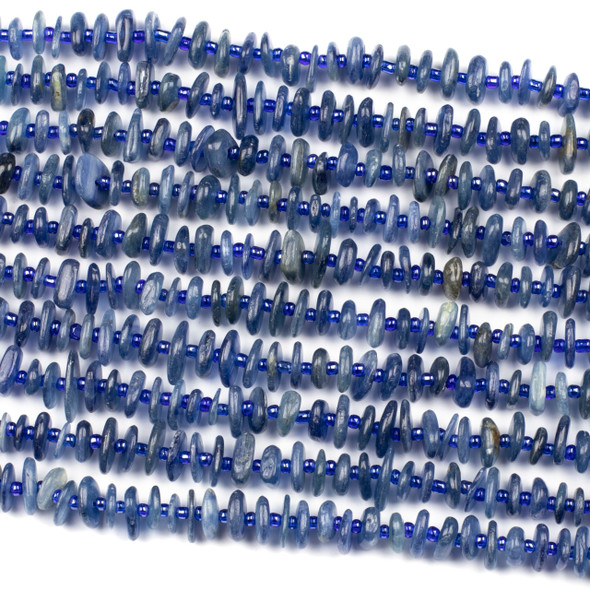 Kyanite 10mm Heishi Chip Beads - 15 inch strand