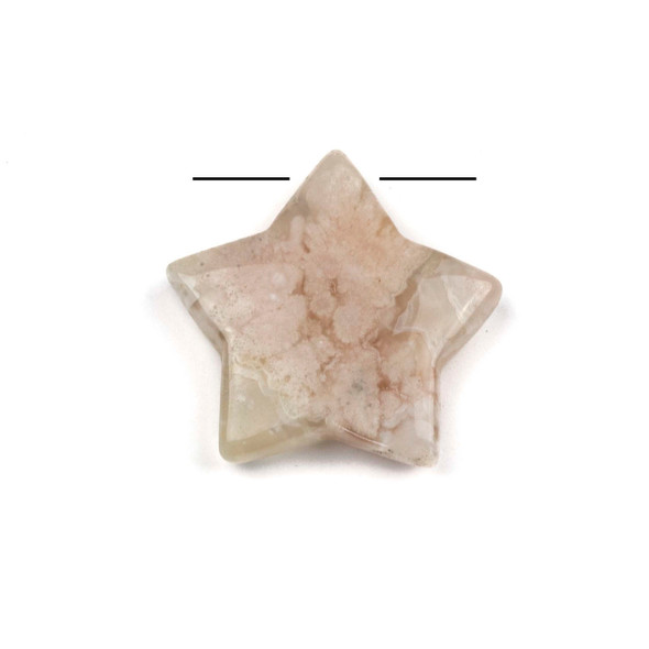 Cherry Blossom Agate 30mm Top Drilled Star Pendant - 1 per bag