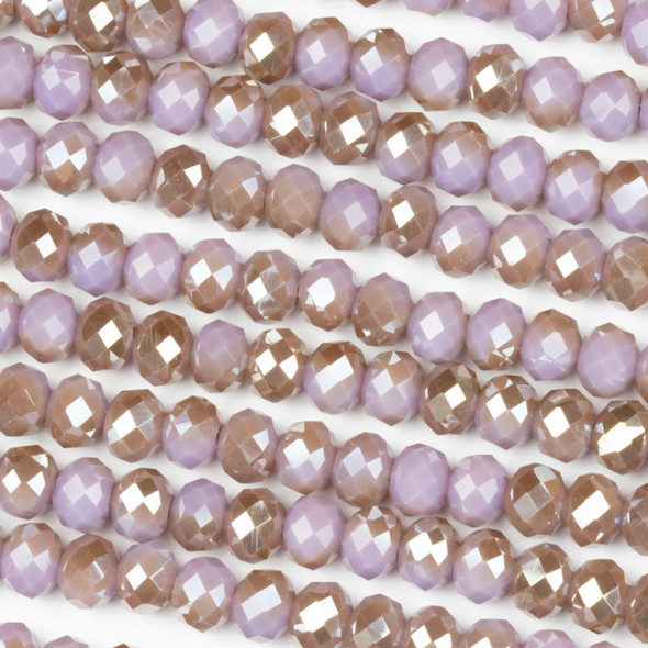Crystal 4x6mm Opaque Taupe Kissed Hyacinth Rondelle Beads - Approx. 15.5 inch strand