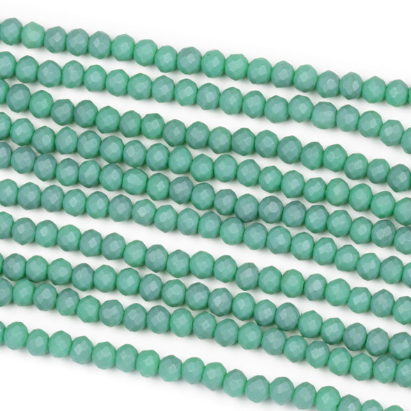 Crystal 2x3mm Opaque Matte Turquoise Rondelle Beads - Approx. 15.5 inch strand