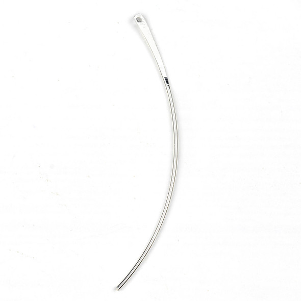 Coated Silver Plated Brass 2x72mm Curved Bar Drop Components with Flat Top - 6 per bag - CTBYH-016sc