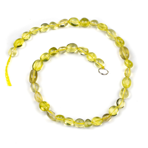 Lemon Quartz 10x12mm Pebble Beads - 16 inch strand