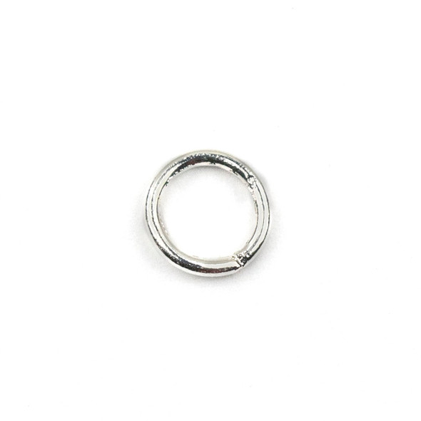 Silver Plated Brass 6mm Soldered Closed Jump Rings - .8mm/20 gauge - 100 per bag