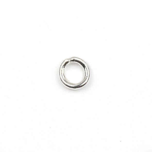 Silver Plated Brass 4mm Soldered Closed Jump Rings - .8mm/20 gauge - 100 per bag