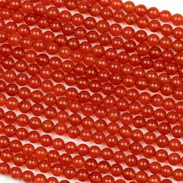 Red Agate 4mm Round Beads - 14.5 inch strand