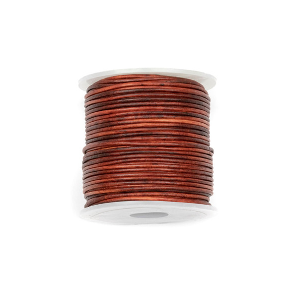 1mm Antique Cherry Wood Red Leather Cord - #413, 25 meter spool
