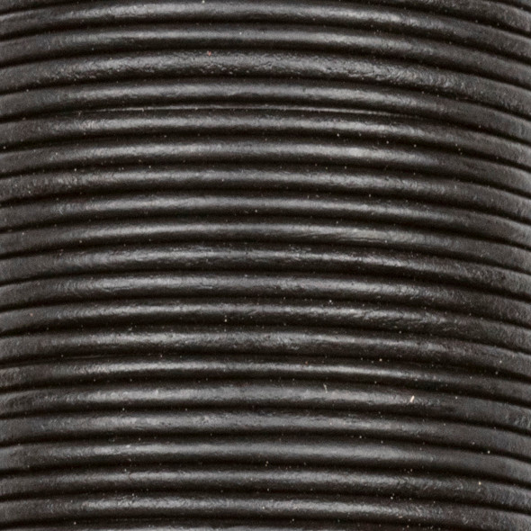 1.5mm Antique Black Leather Cord - #402, 25 meter spool