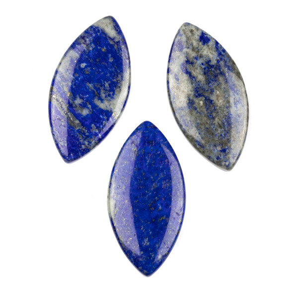 Lapis 25x50mm Top Side Drilled Marquis Pendant with a Flat Back - 1 per bag