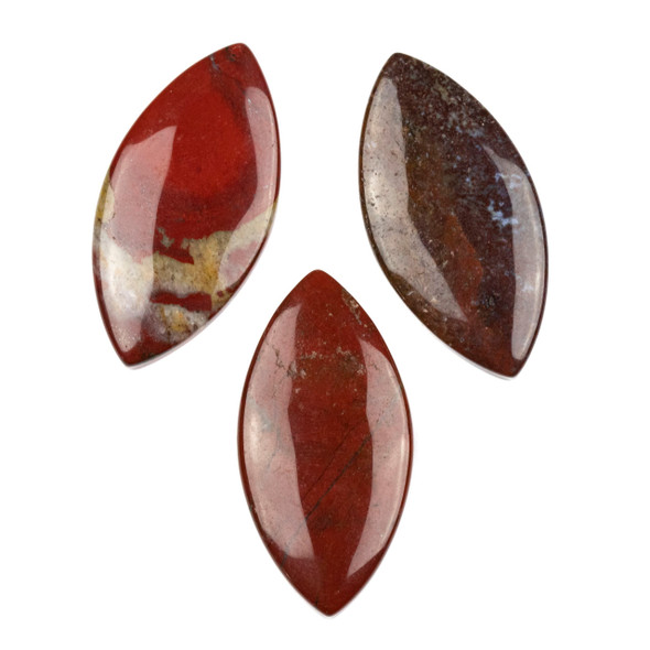 Rainbow Jasper 25x50mm Top Side Drilled Marquis Pendant with a Flat Back - 1 per bag