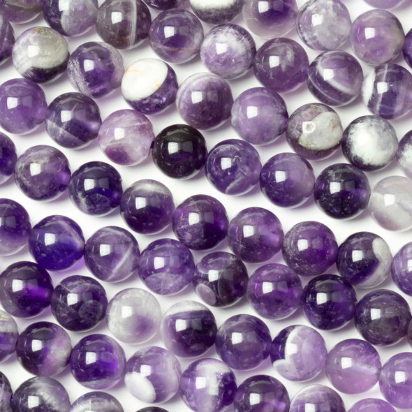 Cherry Tree Beads Dog Tooth Amethyst 8mm Round Beads - 15 inch strand 