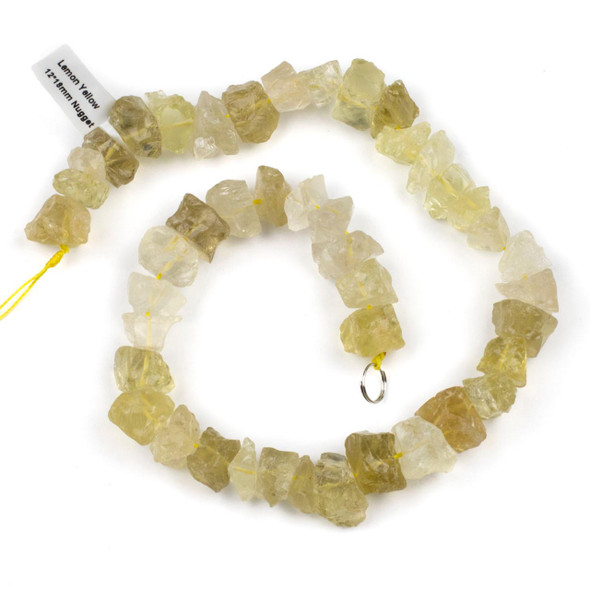 Cherry Tree Beads Lemon Quartz approximately 7x14-12x18mm Rough Nugget Beads - 15 inch strand 