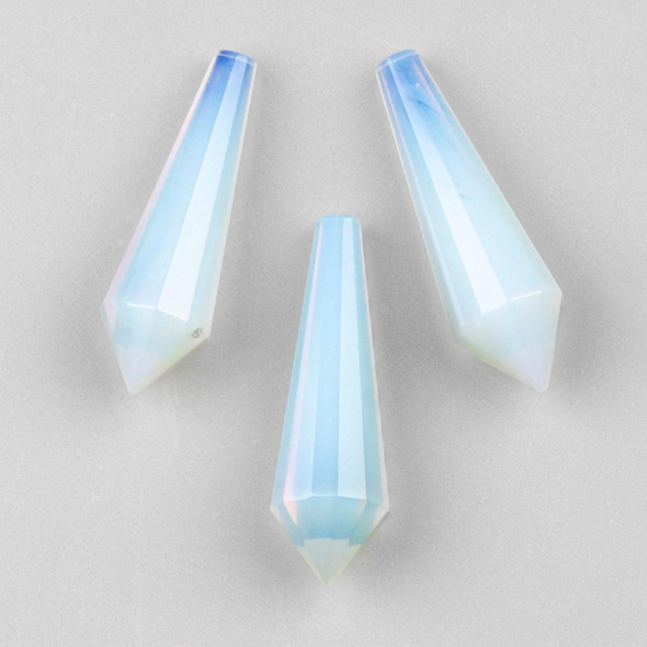 Cherry Tree Beads Synthetic Opalite 16x55mm Tapered Hexagon Pointed Specimen - 1 piece, no holes