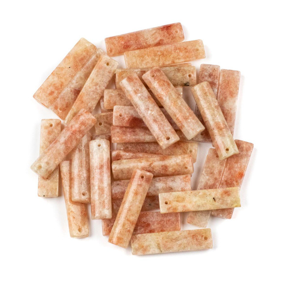 Cherry Tree Beads Sunstone 9x35mm Half Cylinder Pendant with a Puff Front and Flat Back - 1 per bag 