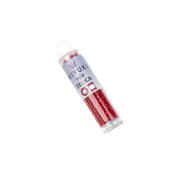  Miyuki 11/0 Dyed Opaque Red Delica Seed Beads - #DB791, 7 gram tube 