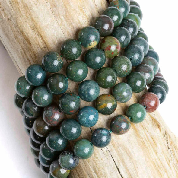 Cherry Tree Beads Bloodstone 8mm Round Beads - 15 inch strand 