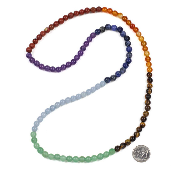 Chakra 6mm Mala Round Beads - 115 beads per strand