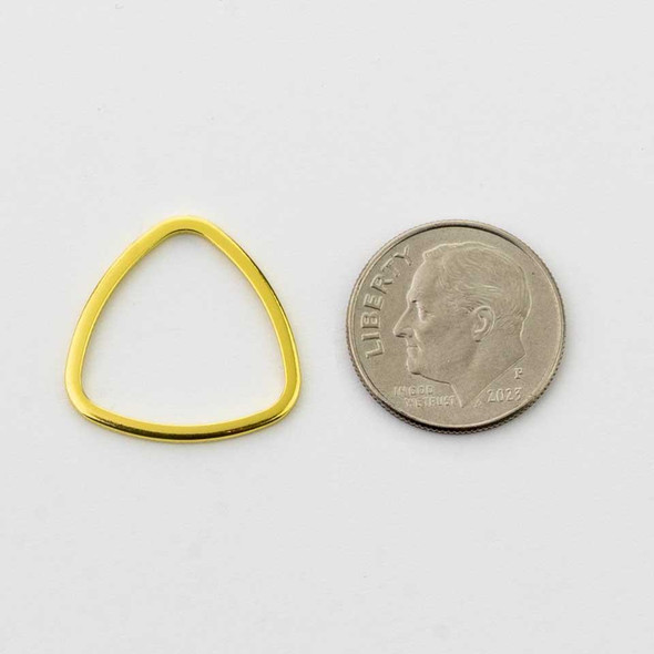 Cherry Tree Beads Plated Brass 19mm Rounded Triangle Link - 6 per bag - ES7632 