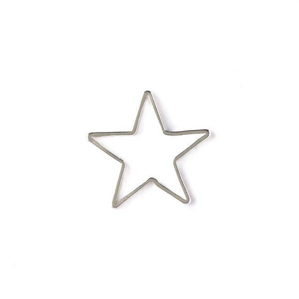 Silver Plated Brass 16x17mm Star Link - 6 per bag - ES7610s