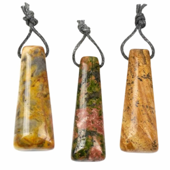 Cherry Tree Beads Gemstone 16x45mm Top Drilled Tapered Rectangle Pendant with a Flat Back - 1 per bag