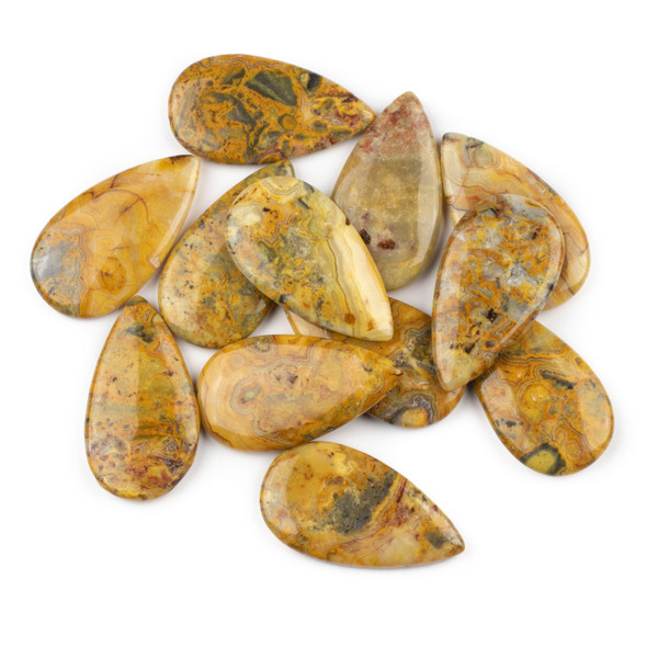 Crazy Lace Agate 24x44mm Top Side Drilled Teardrop Pendant - 1 per bag