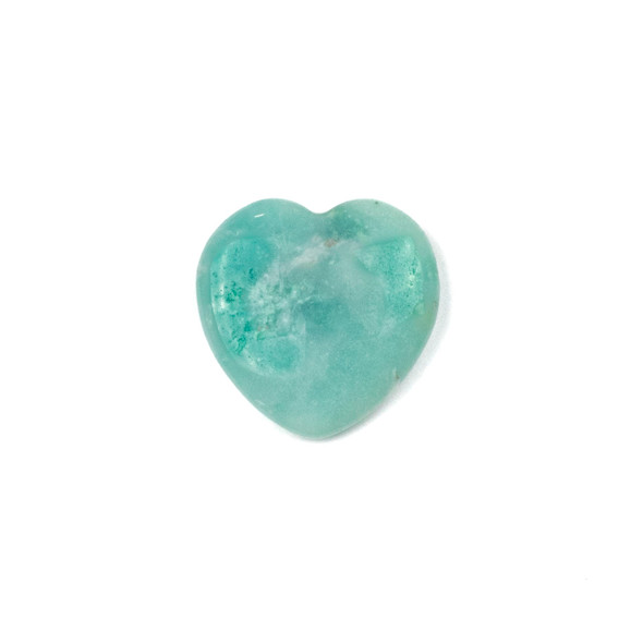 Amazonite Heart Specimen - approx. 30mm x 8mm thick, 1 piece