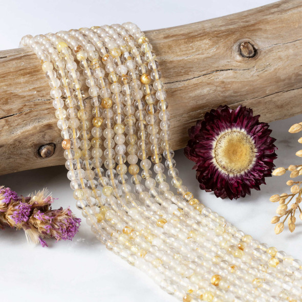 clear quartz accented with naturally occurring golden rutile inclusions