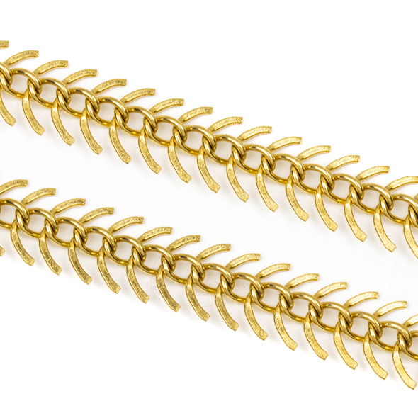 18k Gold Plated Stainless Steel 6x11.5mm Fishbone Chain - 2 meters