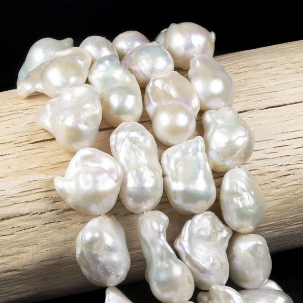 Cherry Tree Beads Freshwater Pearl 18x24mm White Baroque Beads - 8 inch strand 