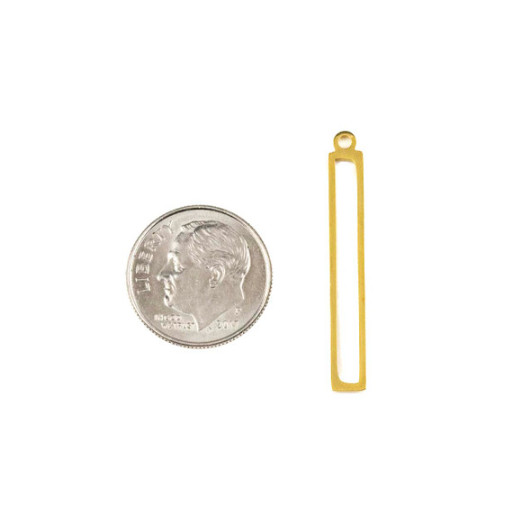 18k Gold Plated Stainless Steel 4.5x32mm Rectangle Drop Component with Cut Out Middle - 2 per bag