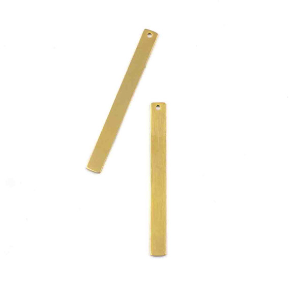 18k Gold Plated Stainless Steel 4x40mm Rectangle Drop Components - 2 per bag