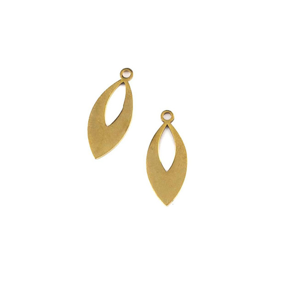 18k Gold Plated Stainless Steel 9x21.5mm marquise drop components, perfect for jewelry making, sold as 2 pieces, high-quality findings from Cherry Tree Beads