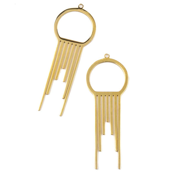 18k Gold Plated Stainless Steel 20x56mm Geometric Dreamcatcher Components - 2 per bag