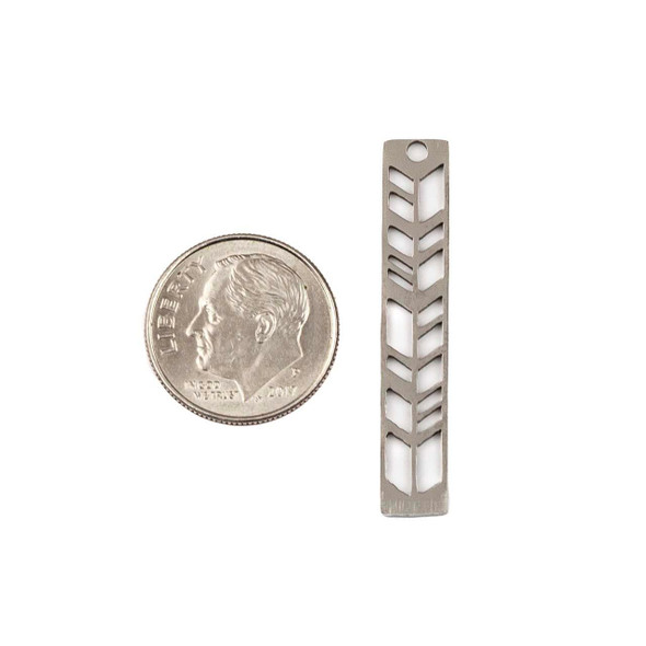 Cherry Tree Beads Stainless Steel 6x35mm Chevron Rectangle Component - 2 per bag