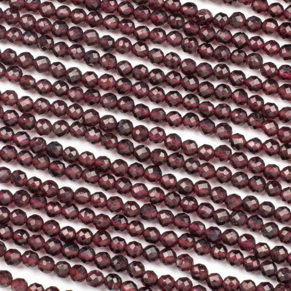 Garnet 4mm Faceted Round Beads - 15 inch strand