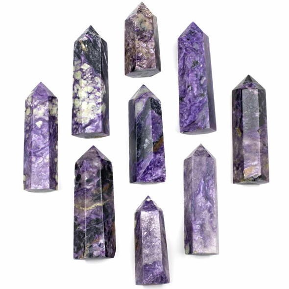 Charoite Crystal Tower - approx. 1x4", 1 piece